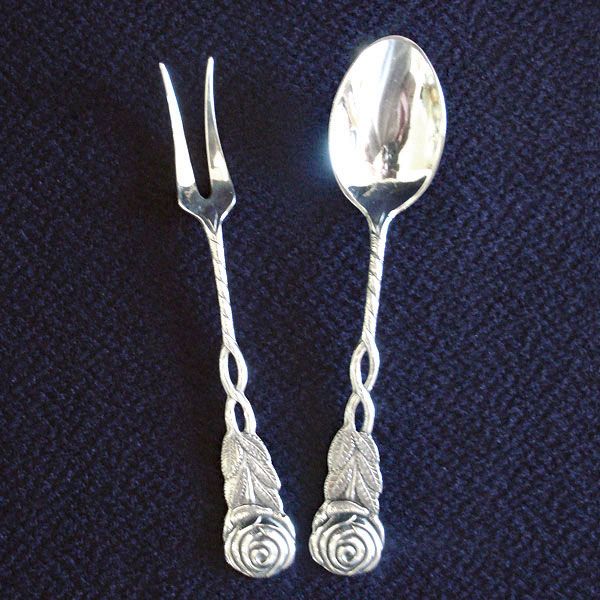 Boxed Swedish Silverplate Sweet Fork, Coffee Spoon Set #3