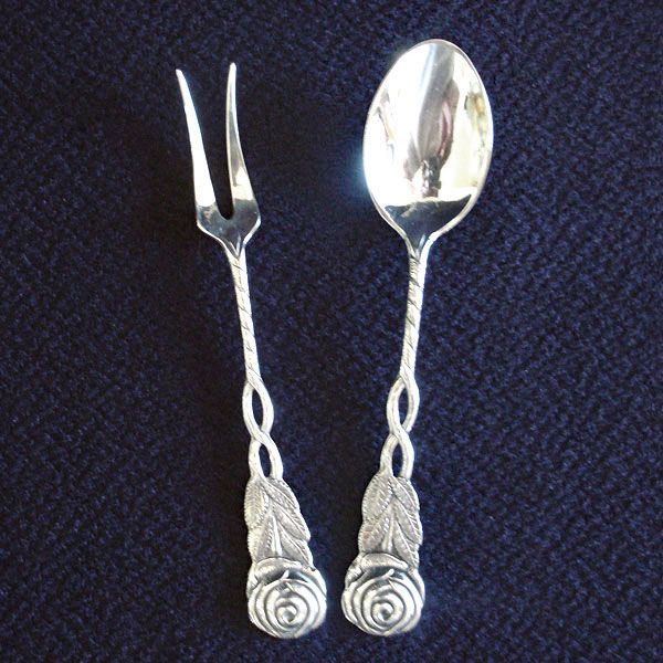 Boxed Swedish Silverplate Sweet Fork, Coffee Spoon Set Clearance #3