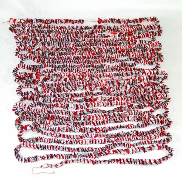Metallic Red and Silver Foil Twist Christmas Garland 42 Feet #2