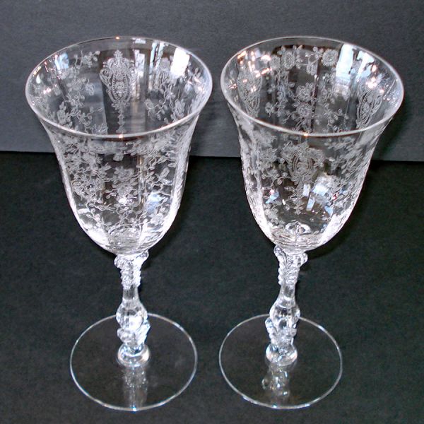Cambridge Rose Point 2 Water Goblets 10 Ounce #2
