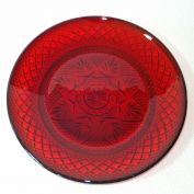 Durand Antique Pattern Ruby Glass Lunch Plates