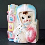 Rubens 1960s Baby Football Boy Ceramic Nursery Planter