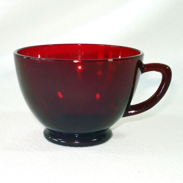Royal Ruby Anchor Hocking 4 Punch Tea Cups #3