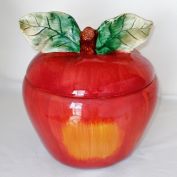Red Apple Ceramic Cookie Jar Sakura Sonoma