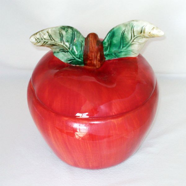 Red Apple Ceramic Cookie Jar Sakura Sonoma #2