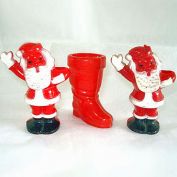 3 Hard Plastic Candy Containers Santa Claus and Boot Clearance