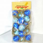 Package Blue Satin Ball Gold Tinsel Christmas Garland Clearance