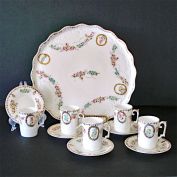 ES Germany Demitasse Cups, Saucers, Tray Set