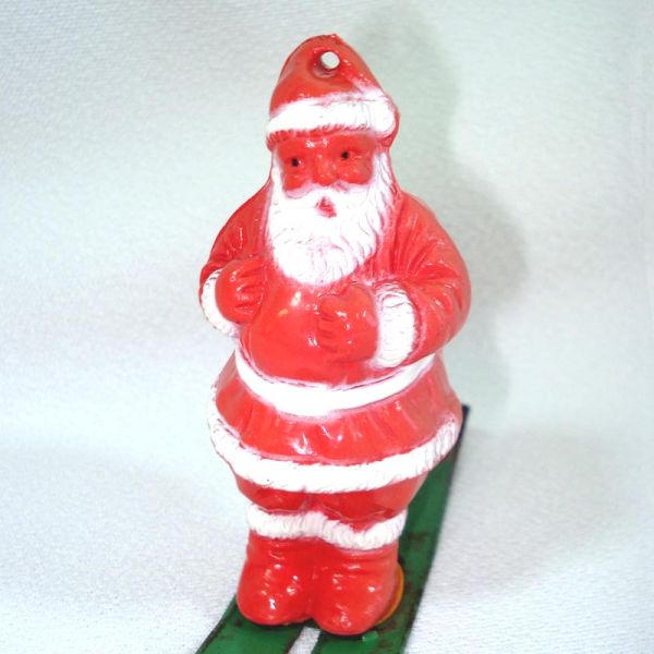 Irwin Santa on Metal Skis Candy Container Christmas Ornament #3