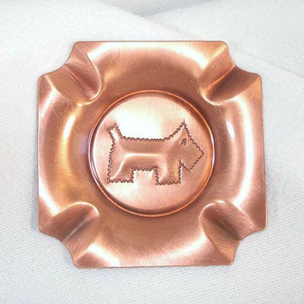 Craftsman Studios Copper Scottie Scotty Dog Ashtray