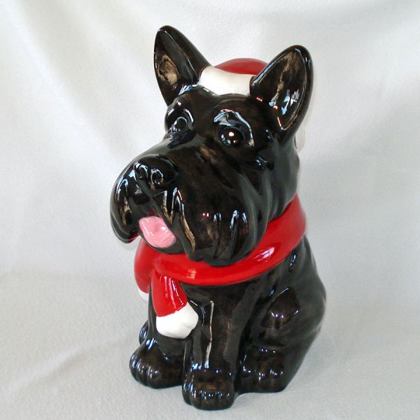 Scottie Dot in Santa Cap Ceramic Cookie Jar #2