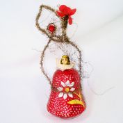 Antique Wired Glass Bell Angel Scrap Christmas Ornament Clearance