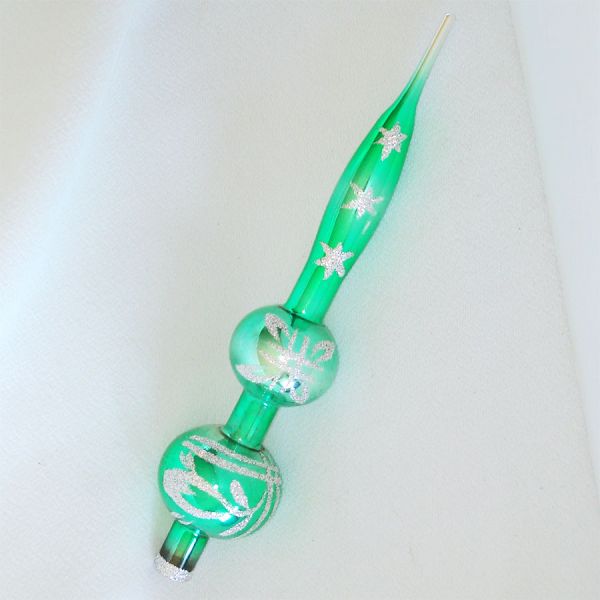 Sears Imperial Collection Green Glass Spire Christmas Tree Topper #2