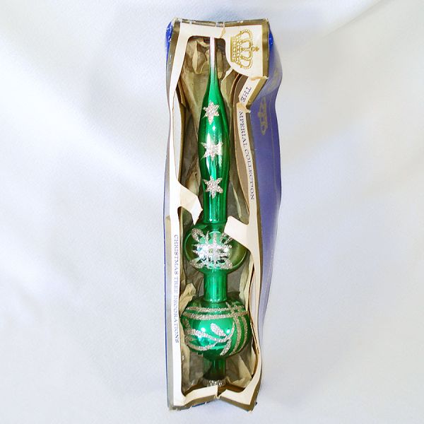 Sears Imperial Collection Green Glass Spire Christmas Tree Topper #3