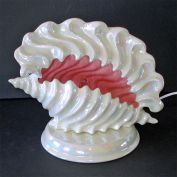 Ceramic Pink White Sea Shell TV Table Lamp