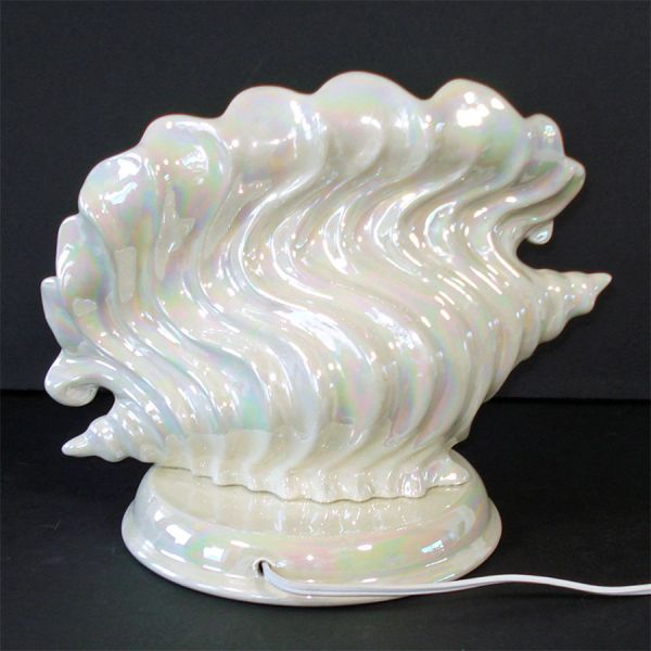 Ceramic Pink White Sea Shell TV Table Lamp #4