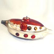 1950s Glass Passenger Cruise Ship Christmas Ornament