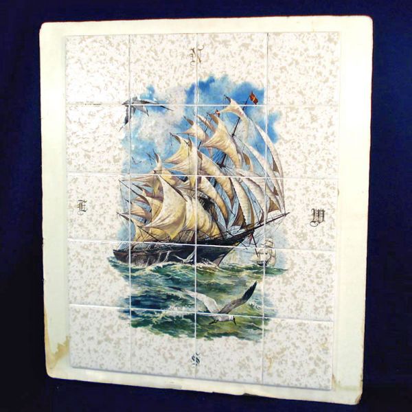 Sailing Ship Mural Tile Backsplash Insert #2