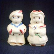 Shawnee Boy Blue and Bo Peep Salt and Pepper Shakers With Label