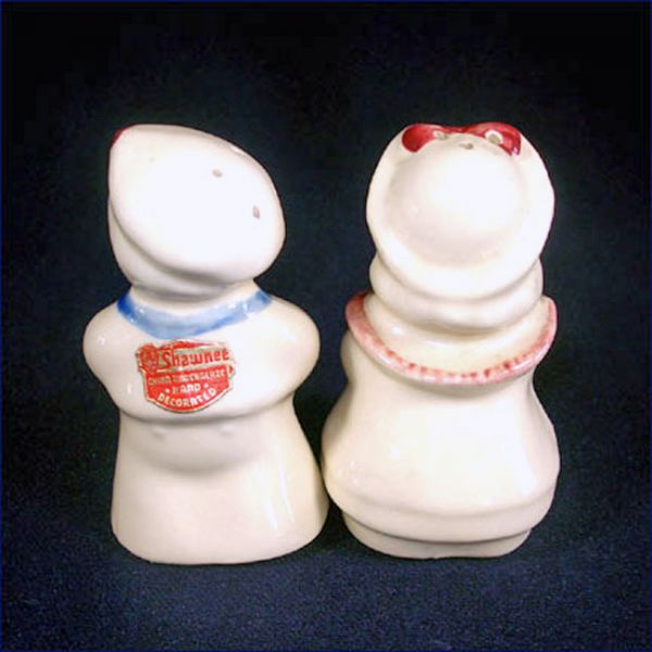 Shawnee Boy Blue and Bo Peep Salt and Pepper Shakers With Label #2
