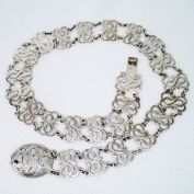 Siam Silver Metal Link Belt With Buckle 32 Inches Clearance