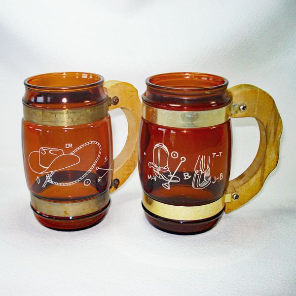 Siesta Ware Western Cowboy Saloon Glass Mugs