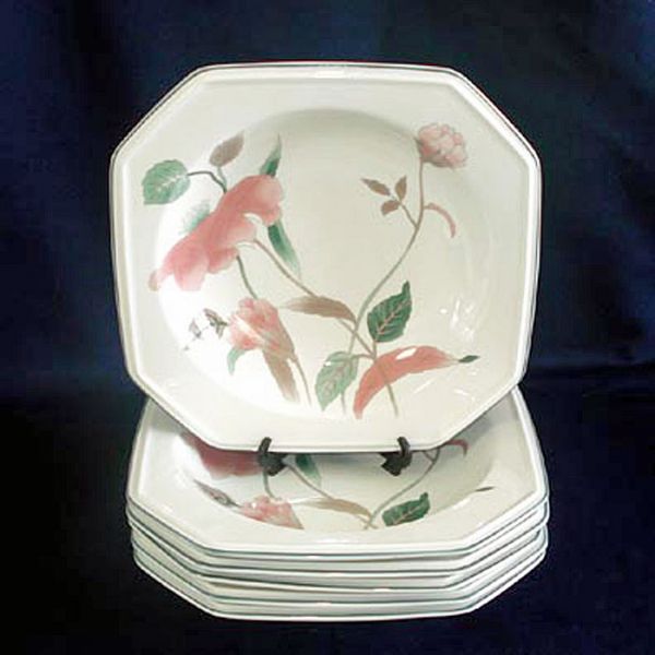 Mikasa Silk Flowers Set 4 Soup Bowls Clearance #3