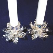 Pair 1960s Silverplate Leaf Cluster Candlesticks Candle Holders