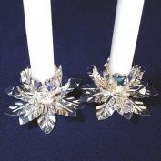 Pair 1960s Silverplate Leaf Cluster Candlesticks Candle Holders Clearance