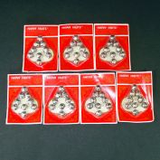 63 Silver Shiny Brite Christmas Jingle Bells Unused Clearance
