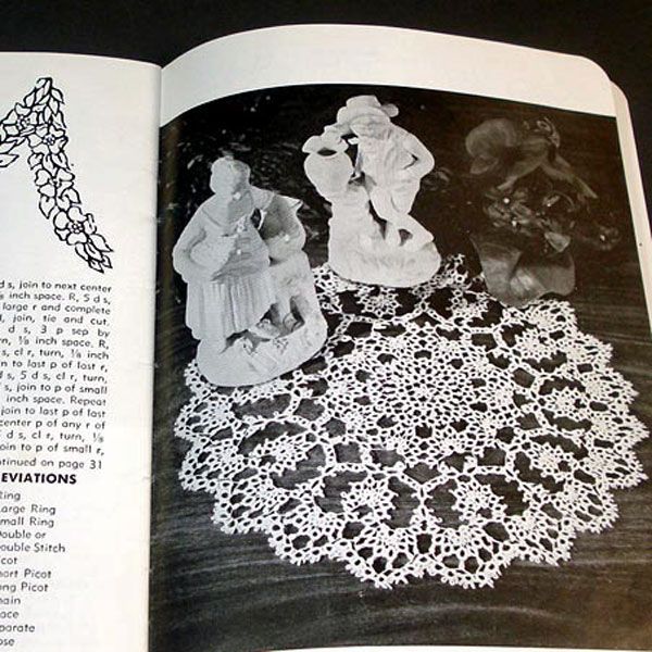 American Thread Crochet Flower Doilies Pattern Booklet Clearance #2