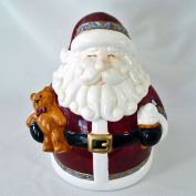 Santa With Teddy Bear Christmas Cookie Jar