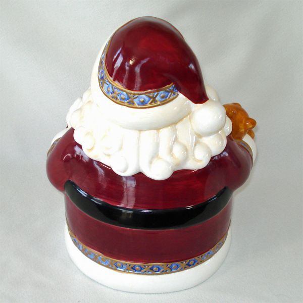 Santa With Teddy Bear Christmas Cookie Jar #2