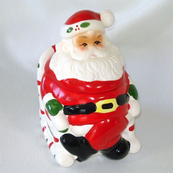 Santa in Rocking Chair Christmas Cookie Jar