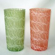Color Craft Pair Spaghetti String Glass Tumblers