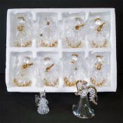 Box 8 Spun Glass Angel Christmas Ornaments Plus Two Clearance