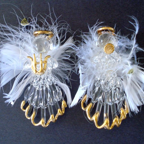 Box 8 Spun Glass Angel Christmas Ornaments Plus Two Clearance #3
