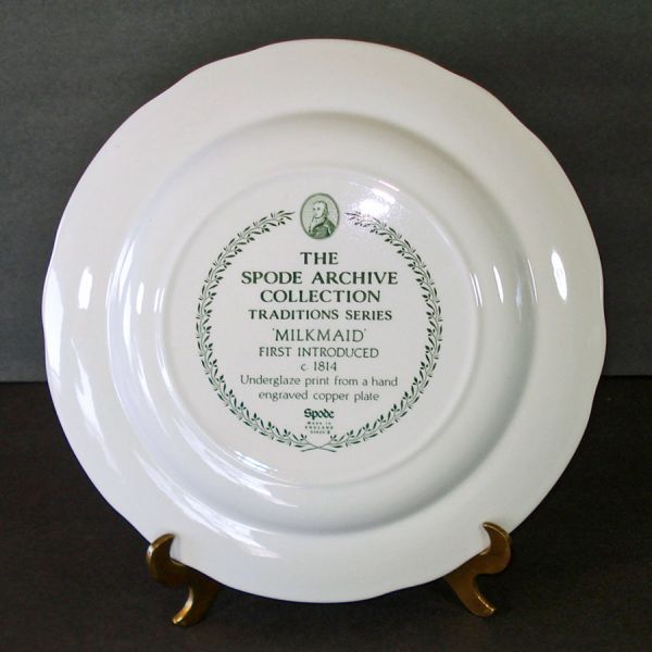 Spode Green Transferware Milkmaid Dinner Plate #2