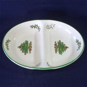 Spode Christmas Tree Divided Oval Serving Bowl