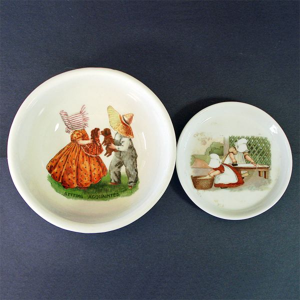 Sunbonnet Babies Child Feeding Bowl with Bonus Plate