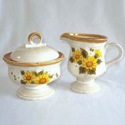 Mikasa Sunny Side Garden Club Creamer and Covered Sugar Set