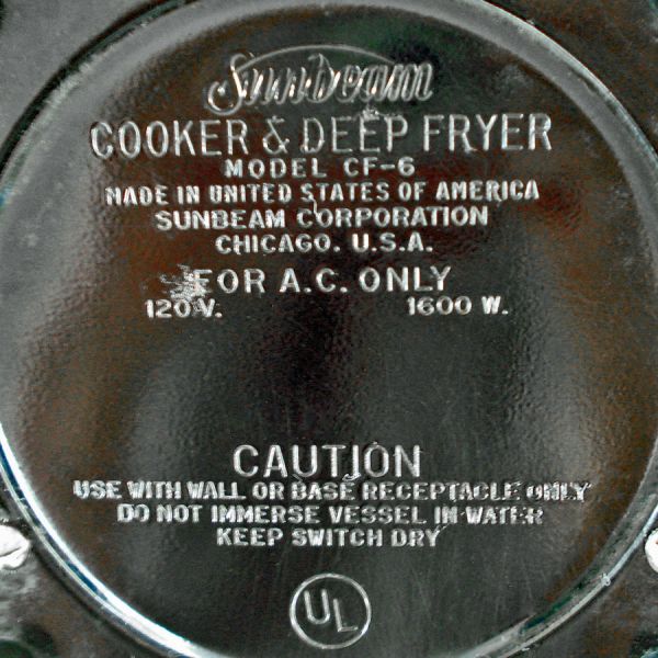 Chrome Sunbeam Electric Cooker Deep Fryer #6