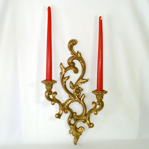 Syroco Gold Double Arm Wall Sconces #2