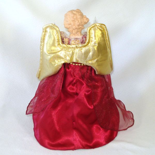 Lighted Angel Red Gown Christmas Tree Topper Mint #4