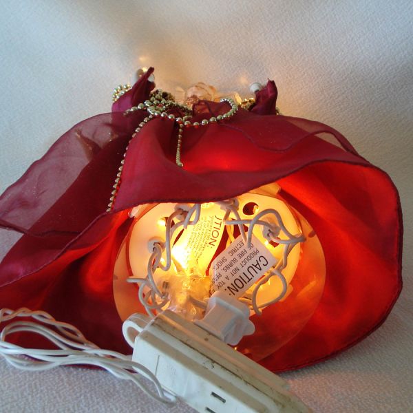 Lighted Angel Red Gown Christmas Tree Topper Mint #5