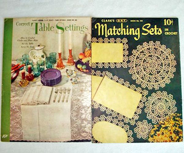 Pair Tablecloths, Table Linens Crochet Pattern Booklets Clearance #2