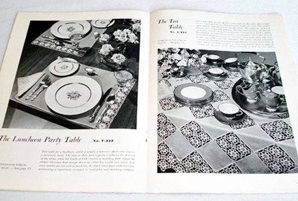 Pair Tablecloths, Table Linens Crochet Pattern Booklets Clearance #3