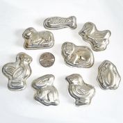Set 8 West German Tin Animals Candy Molds Clearance
