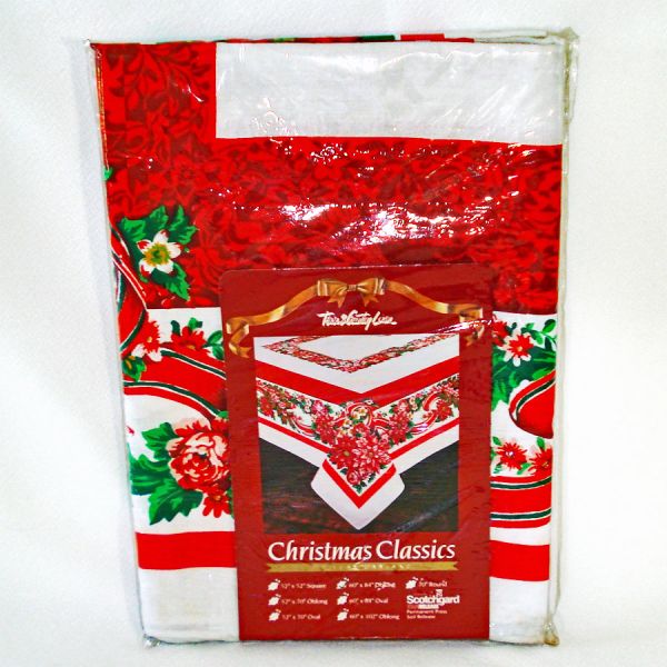 Christmas Holiday Garland Tablecloth 60 by 84 Inches Sealed Package