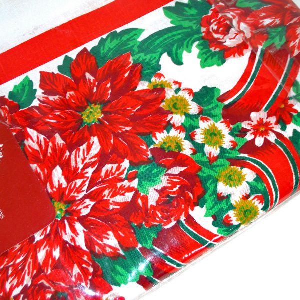 Christmas Holiday Garland Tablecloth 60 by 84 Inches Sealed Package #4